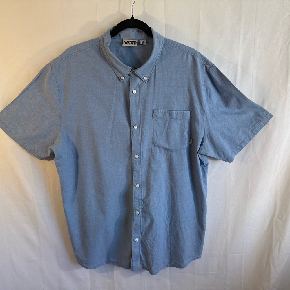 Vans Men’s Denim Chambray‎ Short Sleeve Button Up Shirt Size XL